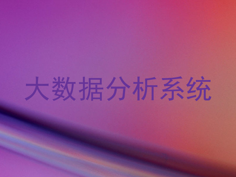大数据分析系统