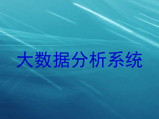 大数据分析系统