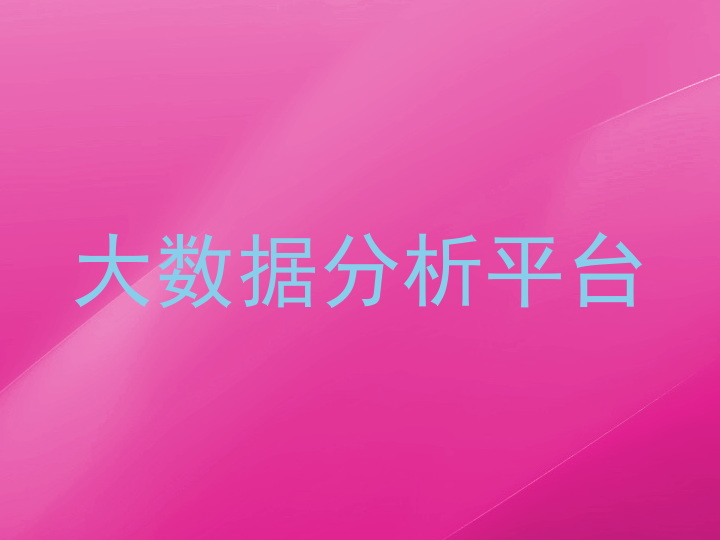 大数据分析平台