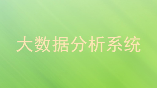 大数据分析系统