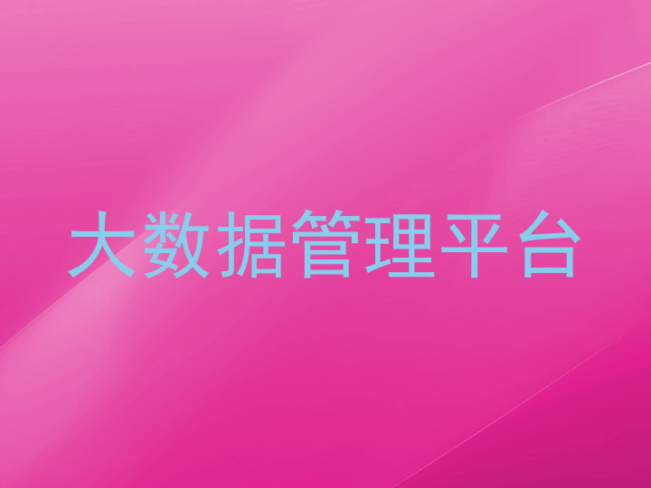 大数据管理平台