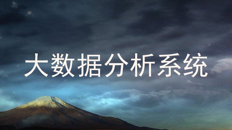 大数据分析系统
