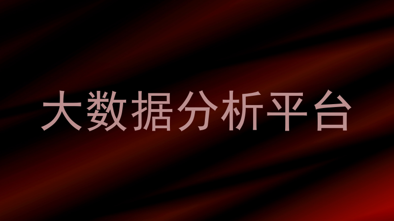 大数据分析平台
