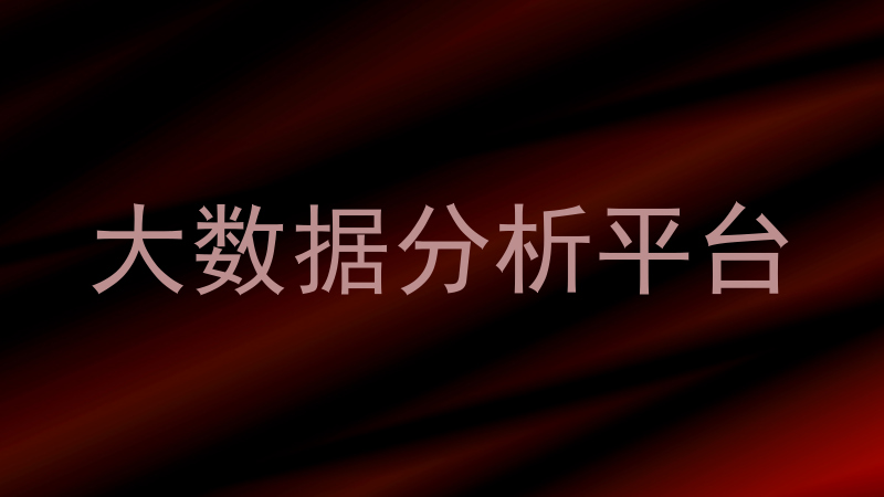 大数据分析平台