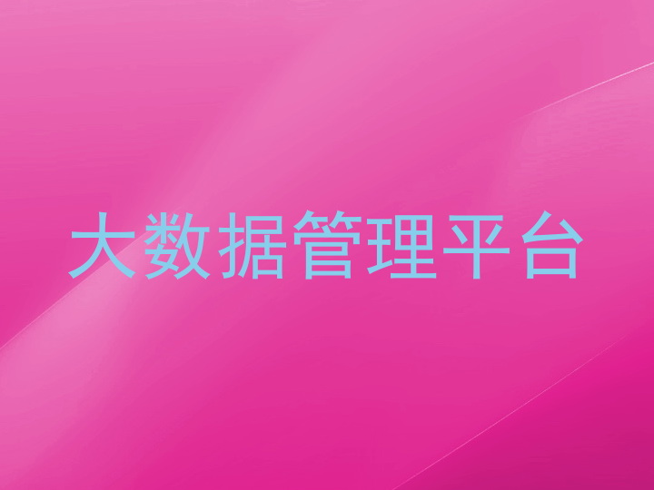 大数据管理平台