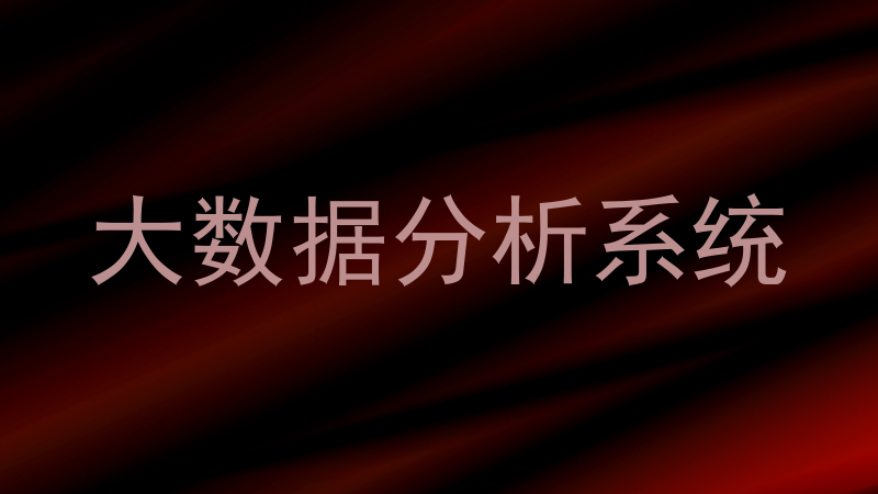大数据分析系统