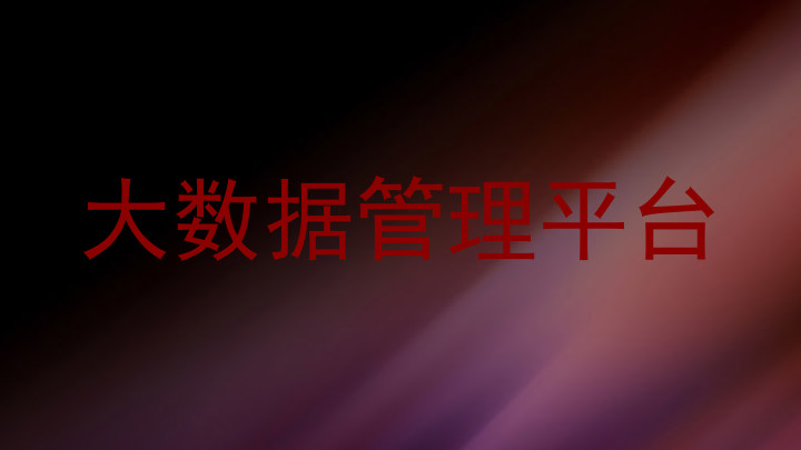 大数据管理平台