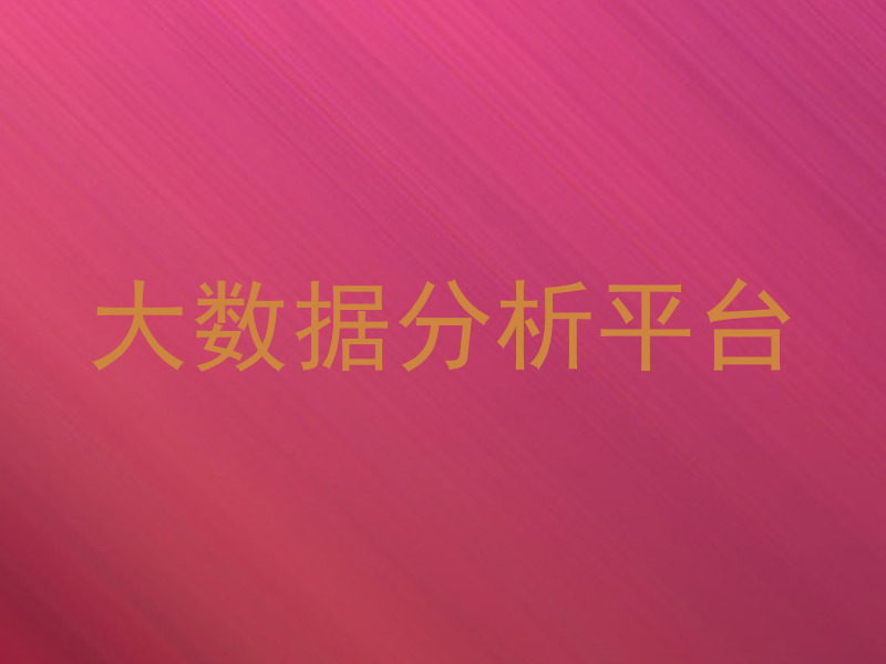 大数据分析平台