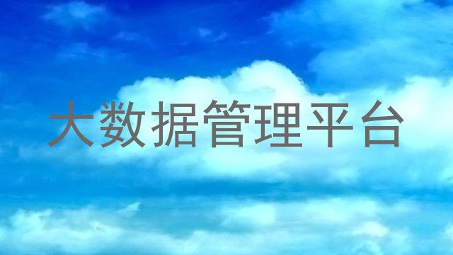 大数据管理平台