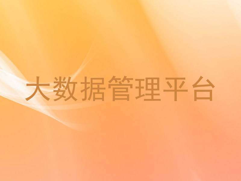 大数据管理平台