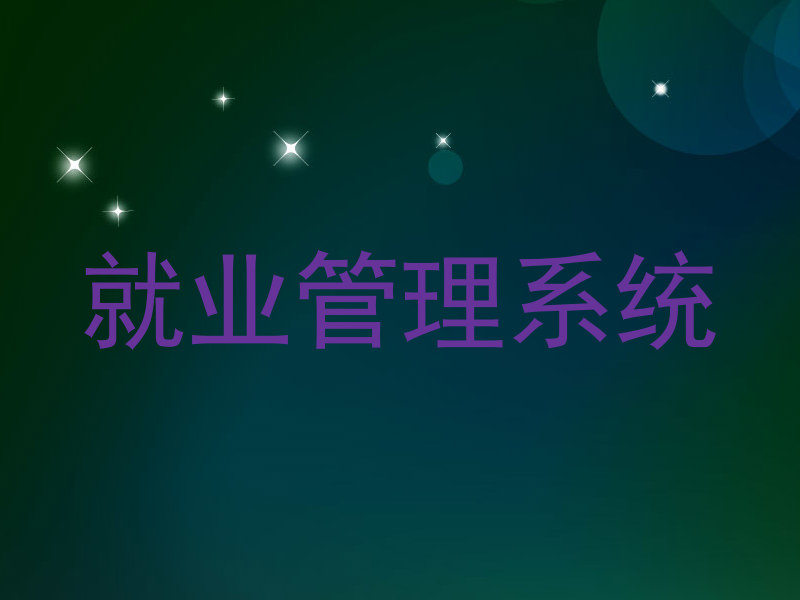 就业管理系统
