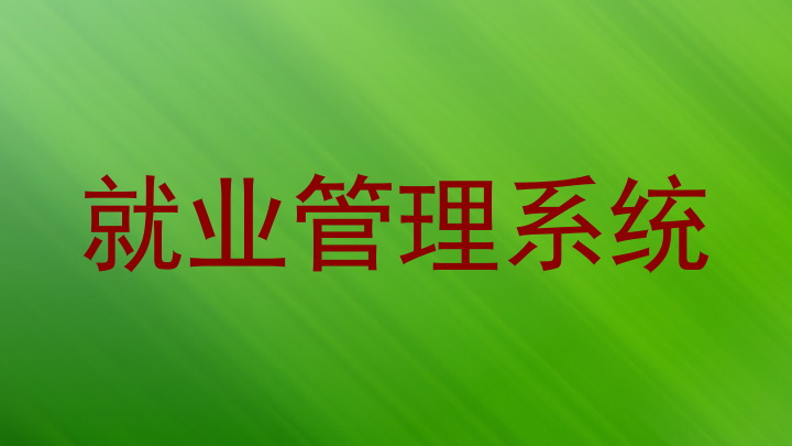 就业管理系统