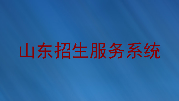 山东招生服务系统