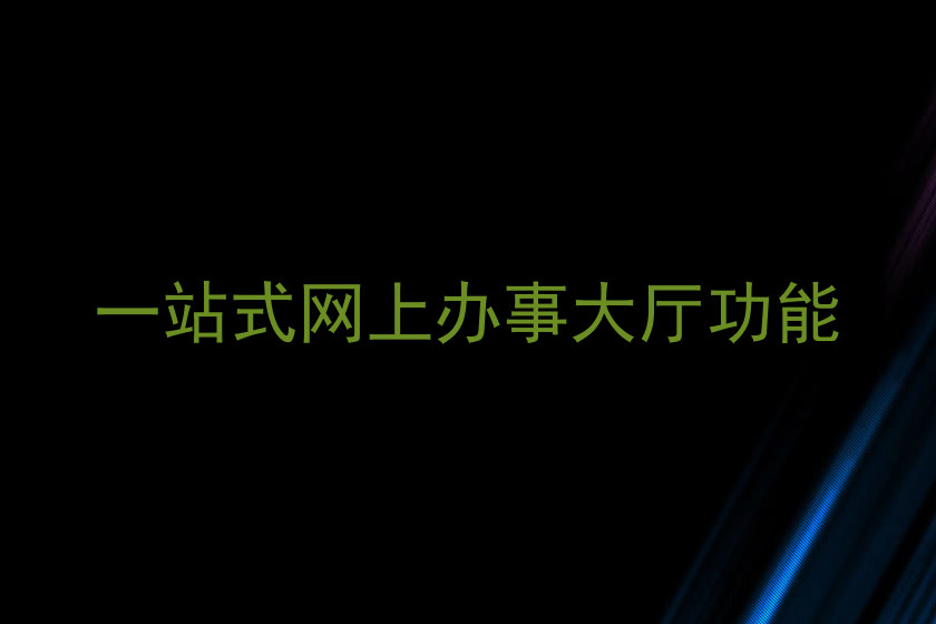 一站式网上办事大厅功能
