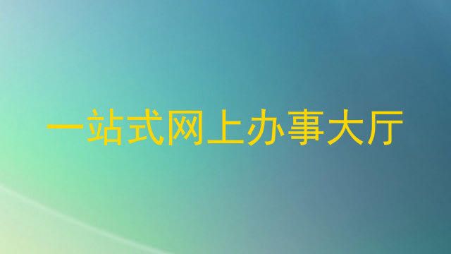 一站式网上办事大厅