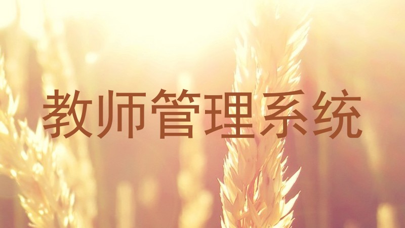 教师管理系统