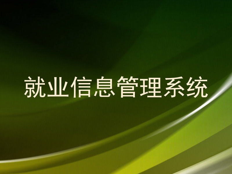 就业信息管理系统