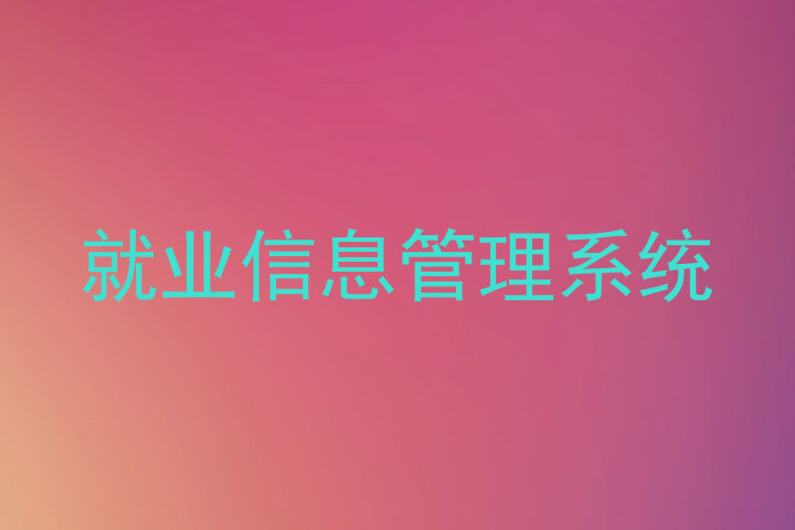 就业信息管理系统