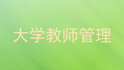 大学教师管理
