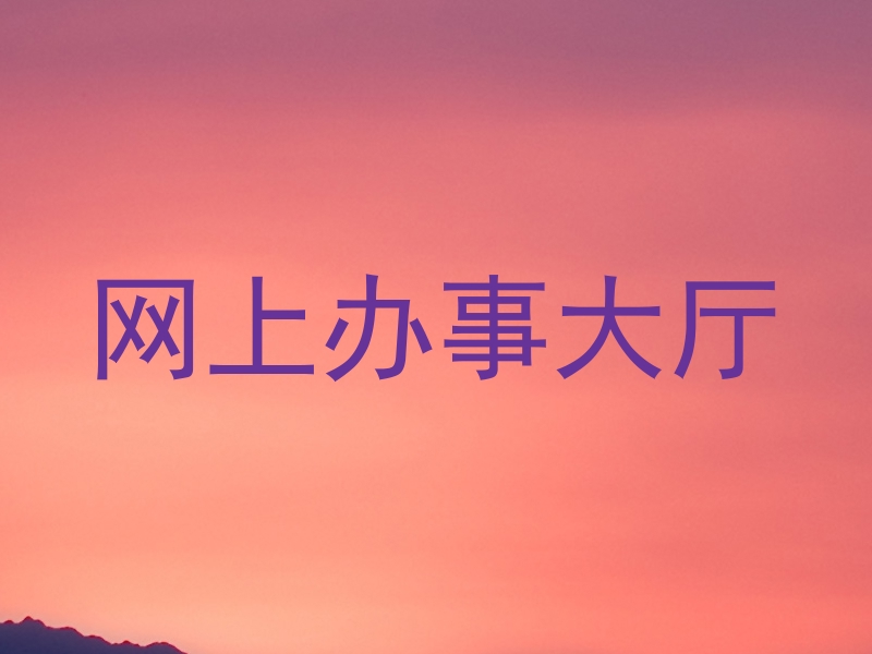 网上办事大厅