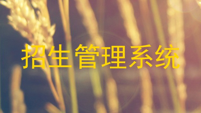 招生管理系统
