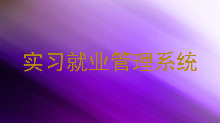实习就业管理系统