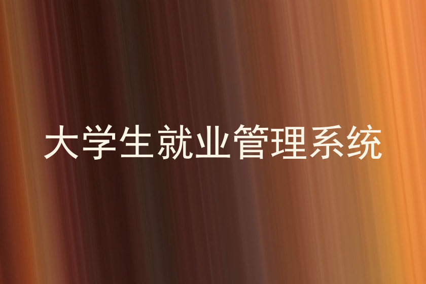 大学生就业管理系统