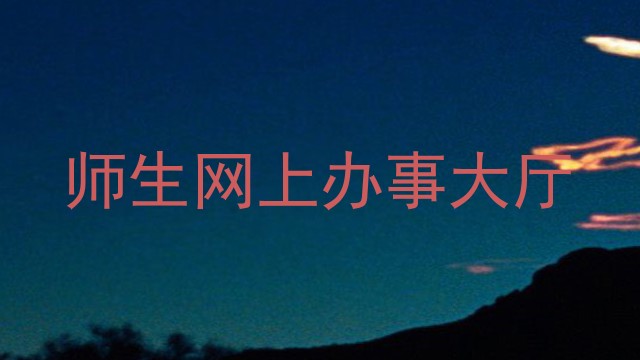 师生网上办事大厅