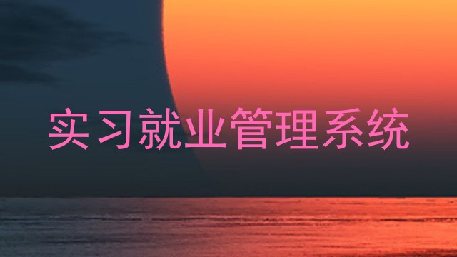 实习就业管理系统