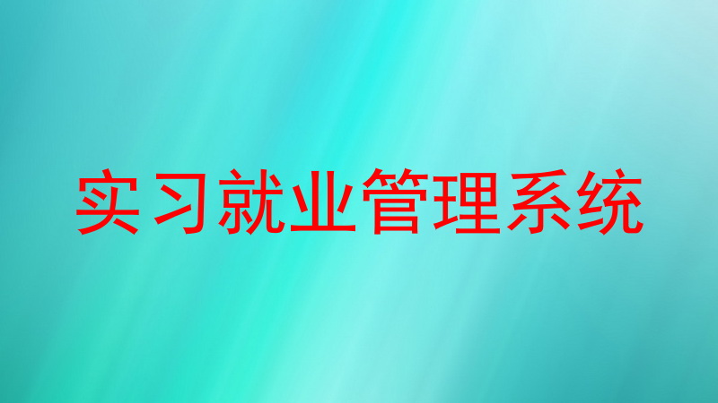 实习就业管理系统
