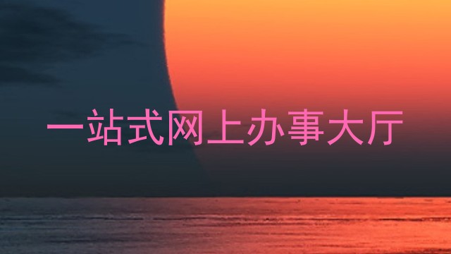 一站式网上办事大厅