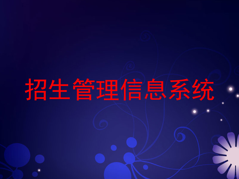 招生管理信息系统