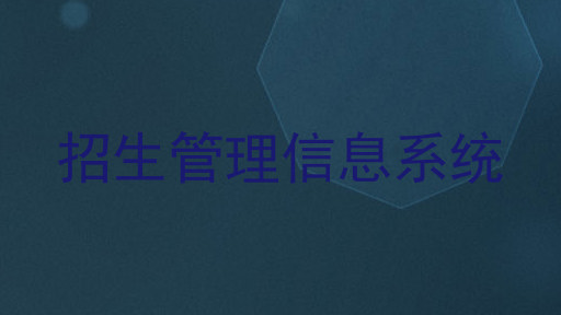招生管理信息系统