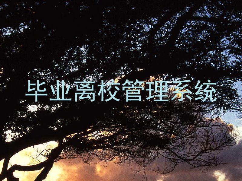 毕业离校管理系统