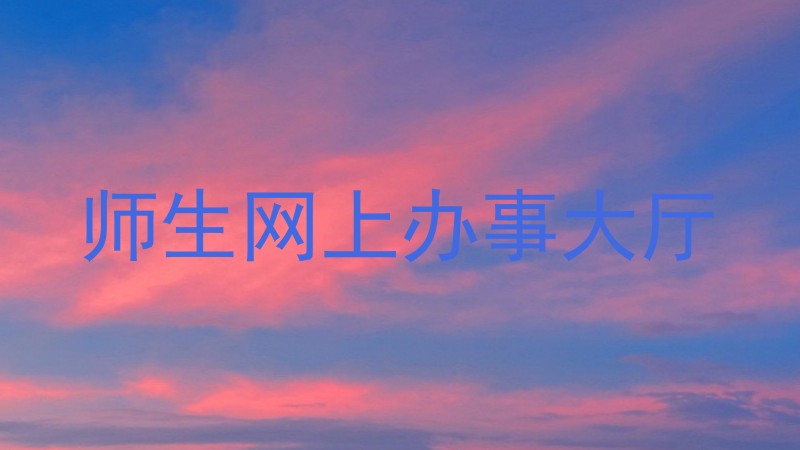 师生网上办事大厅