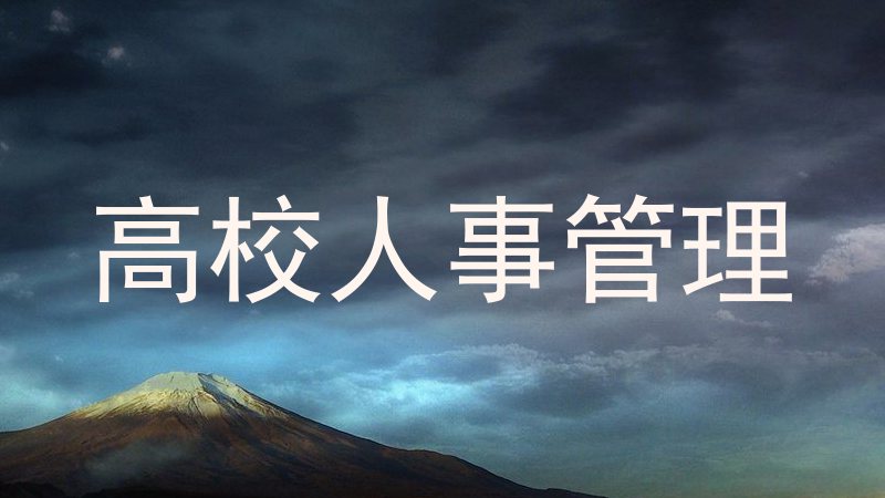 高校人事管理