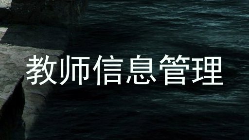 教师信息管理
