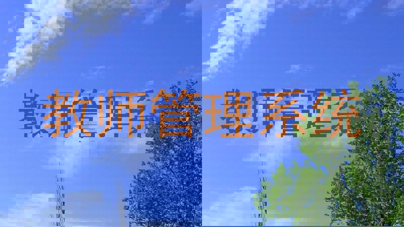 教师管理系统