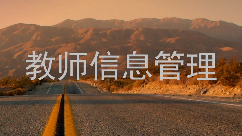 教师信息管理