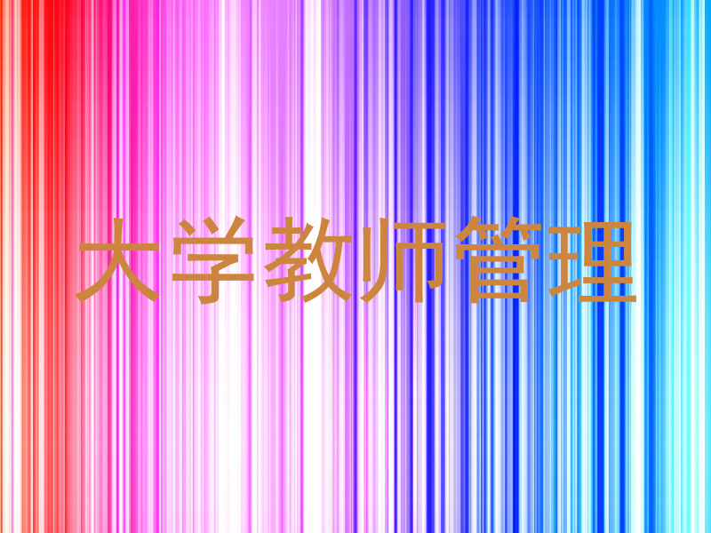 大学教师管理