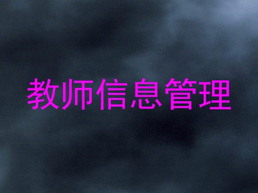 教师信息管理