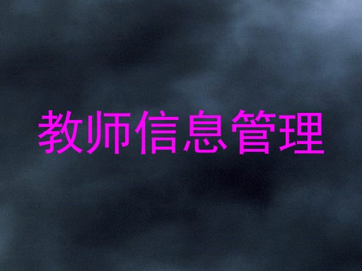 教师信息管理