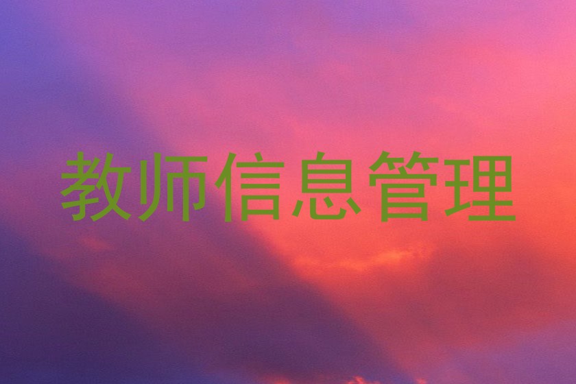 教师信息管理