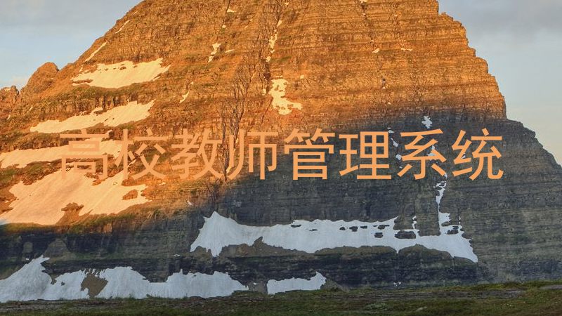 高校教师管理系统