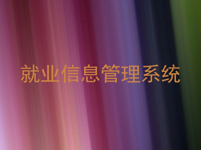 就业信息管理系统