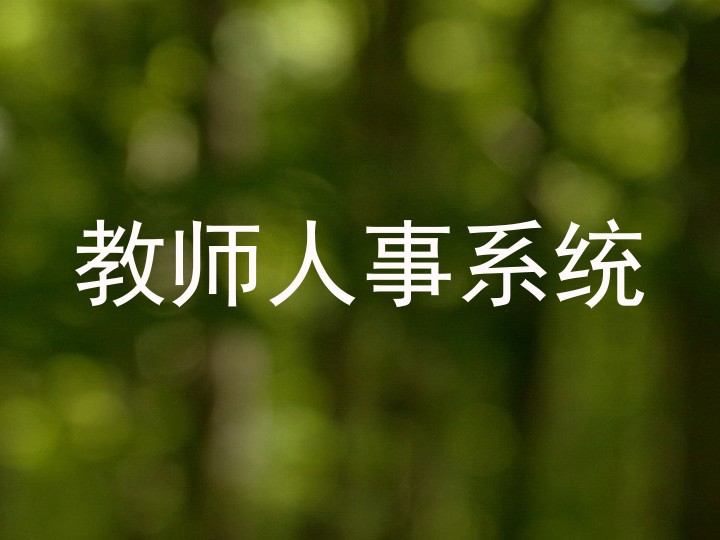 教师人事系统