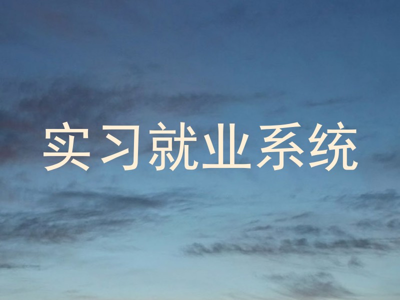 实习就业系统