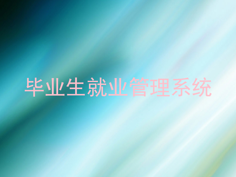 毕业生就业管理系统