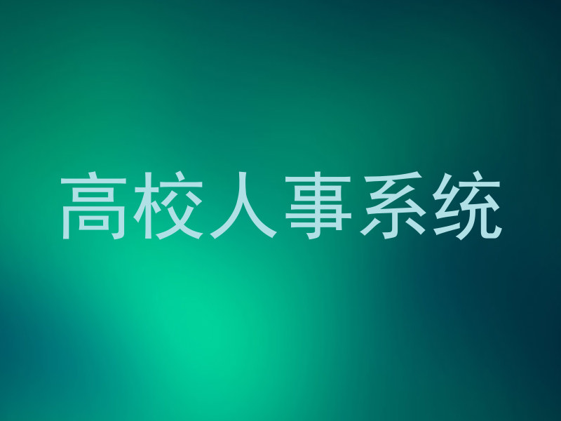 高校人事系统