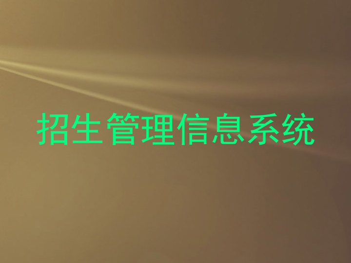 招生管理信息系统